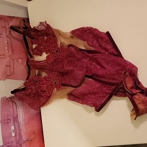 For Love & Lemons Skivvies Lace Bodysuit Teddy Small Very Good Condition Sexy!!
